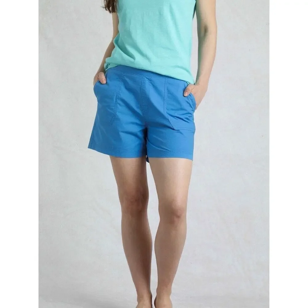 Weird Fish Azure Blue Deeley‎ Ripstop 100% Cotton Outdoor Shorts Size 14 NEW~NWT
